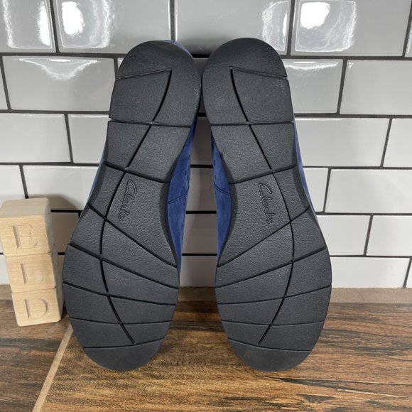 Clarks Daelyn Summit Women's Size 9 Shoes Blue Leather Comfort Wedge Loafer - Picture 7 of 12